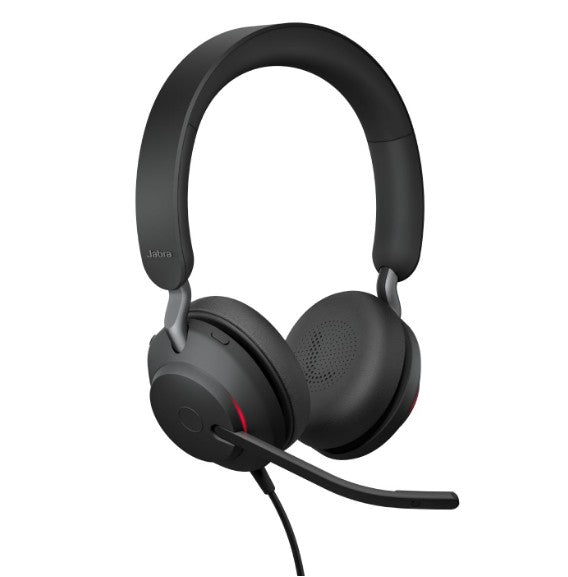 Auriculares Jabra Evolve2 40 SE Cableado Sobre la cabeza, Sobre la oreja Estéreo - Binaural - Circumaural - 20Hz a 20kHz - Tecnología MEMS Micrófono - Cancelación de ruido - USB Tipo A, USB Tipo C