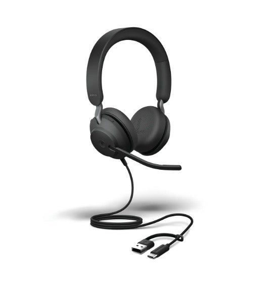 Auriculares Jabra Evolve2 40 SE Cableado Sobre la oreja Estéreo - Certificación Microsoft Teams - Binaural - USB Tipo A, USB Tipo C