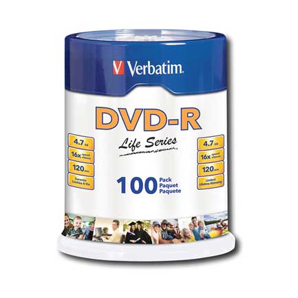 DVD-R Verbatim 4.7GB/120min 16X C/100