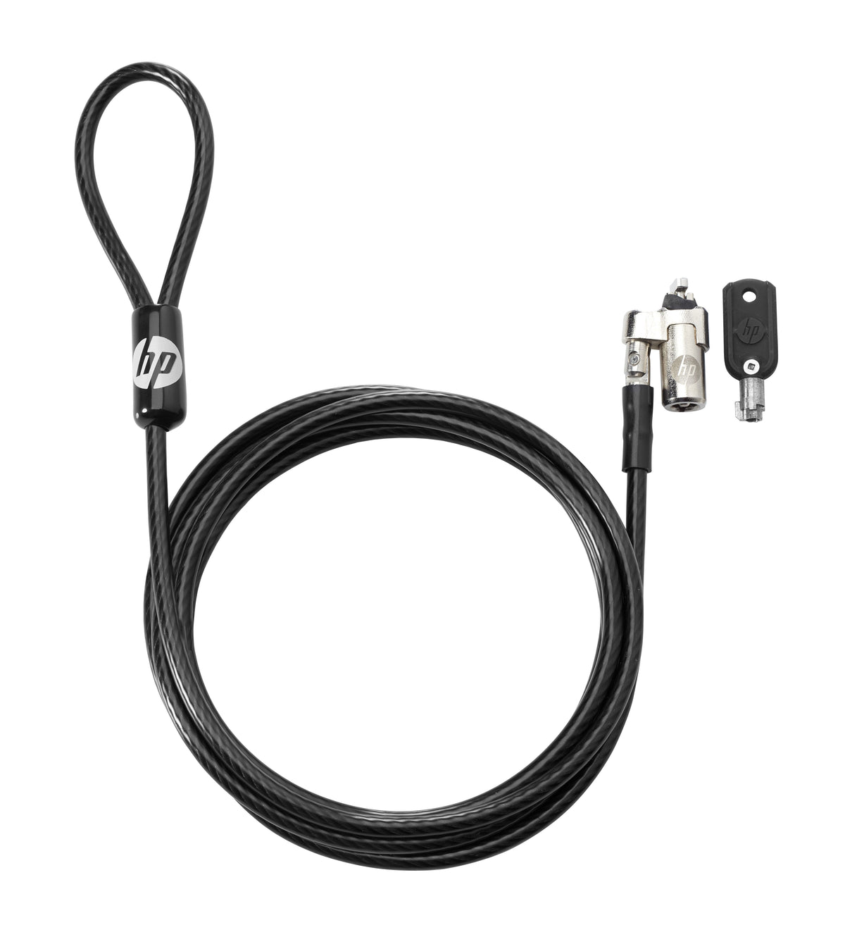 Candado de seguridad con cable y llave HP, 6ft (183cm) de longitud, giratorio a 360 grados, Un año de garantía