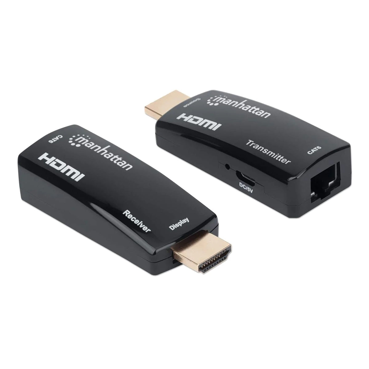 Manhattan Kit Extensor compacto de HDMI sobre Ethernet 60m - ABS, Plástico - Negro
