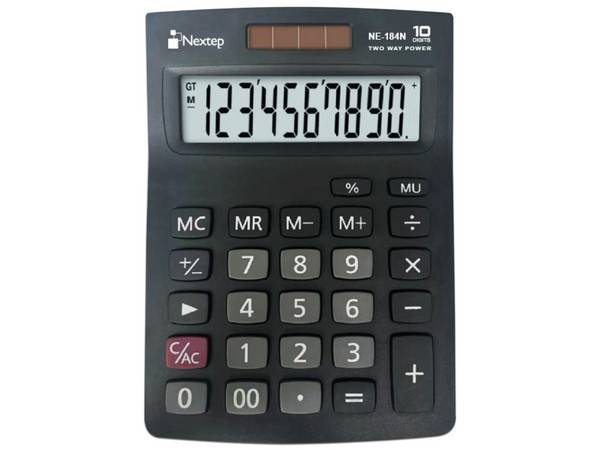 Calculadora Nextep 10 Digitos Semi Escritorio Bateria/Solar