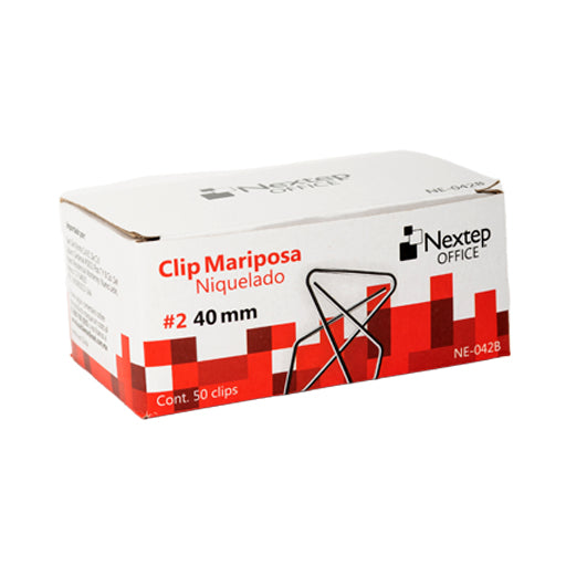 Clip Nextep Mariposa Niquelado #2 40mm 50 Clips