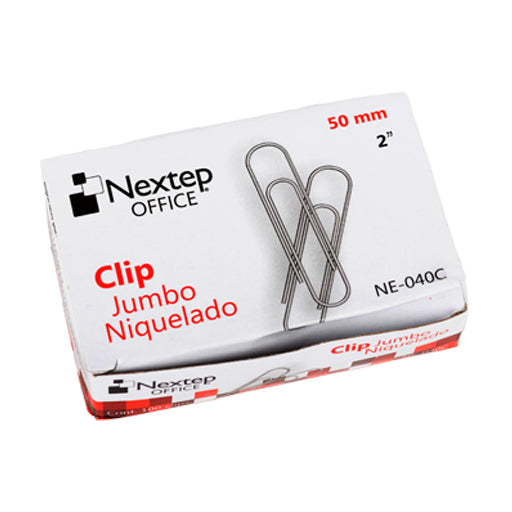 Clip Nextep Jumbo Niquelado 50mm 100 Clips