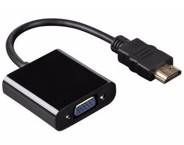 CABLE ADAPTADOR - CONVERTIDOR HDMI MACHO A VGA HEMBRA, HD15 - 1080 DPIS, (1920x1080), CONVERTIDOR HDMI A VGA, NEGRO