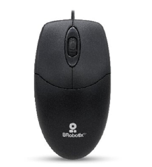 BRobotix MOUSE ALÁMBRICO, USB, 1200 DPIs, MODELO K1, Color Negro, Plug and Play - Mouse USB - Mouse Óptico - Ratón, PC Escritorio Laptop Notebook, Laptop, Notebook, Computadora - Compatible con Windows , HP , Lenovo, Dell , Asus