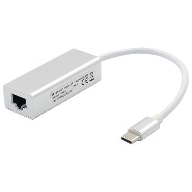 BROBOTIX CONVERTIDOR USB TIPO C A RJ45 GIGABIT V3.0 COLOR BLANCO - Adaptador Tarjeta de Red Externa Gigabit 10/100/1000 UTP - 1 Conector USB Tipo C Macho a RJ45 Gigabit Hembra - USB Version 3.0