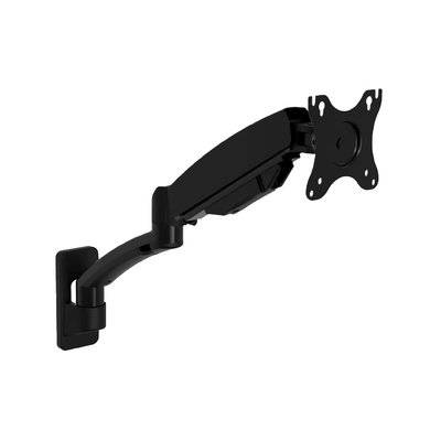 BROBOTIX SOPORTE NEUMÁTICO PARA MONITOR DE 13" A 32", MONTAJE EN PARED O ESCRITORIO, ARTICULADO, COMPATIBLE CON VESA 75X75 Y 100X100, PERMITE AJUSTE GIRATORIO, INCLINABLE Y ROTATORIO, CUENTA CON SISTEMA DE GESTIÓN DE CABLES, COLOR NEGRO.