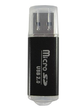 BROBOTIX LECTOR DE TARJETA MICROSD USB V2.0 METALICO COLOR NEGRO - Memoria Flash Versión 2.0
