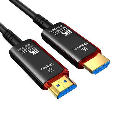 BROBOTIX CABLE HDMI DE FIBRA ÓPTICA ACTIVA, VERSIÓN 2.1, SOPORTA 8K X 4K, DE 30 METROS, COLOR NEGRO