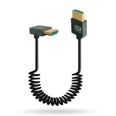 BROBOTIX CABLE HDMI V2.0 EN ESPIRAL DE 30 CM, IDEAL PARA ESPACIOS REDUCIDOS Y EQUIPOS PORTÁTILES, SOPORTA RESOLUCIONES HASTA 8K @ 60Hz, ALTA VELOCIDAD (48 Gbps), CONECTORES DURADEROS Y DISEÑO FLEXIBLE QUE EVITA ENREDOS, COLOR NEGRO.