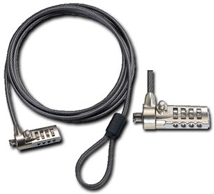 CANDADO DE SEGURIDAD 1.5 METROS 4.4MM CON COMBINACION ACERO NEGRO