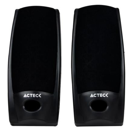 Bocinas Acteck Aubo-014 AX-2500 Estéreo Canales 2.0 Compactas 3.5mm Color Negro