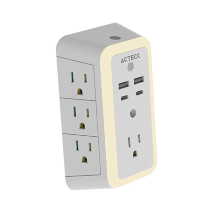 Cargador de Pared Ackteck Energon Lumina CP515 /Carga 20W/7 Conectores/Supresor de Picos y Ajuste de Iluminación