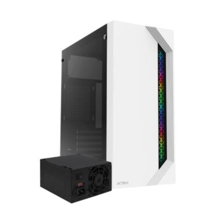 Gabinete Acteck Media Torre Viken GM434 Max MB ATX Fuente ATX 500w Advanced Series Blanco