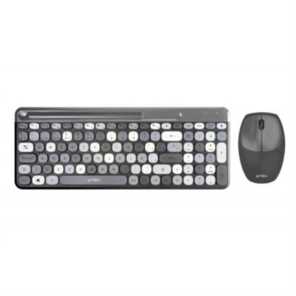 Kit Teclado y Mouse Acteck Creator Chic Colors MK470 Inalámbrico 2xBaterías AAA Incluidas Color Gris