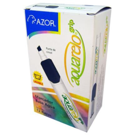 Marcador Aquarelo Grip Color Negro C/12 Pzas