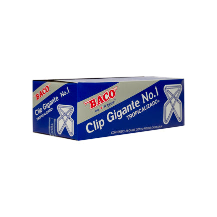 Clip Baco Gigante #1 Zincado Caja c/12 clips