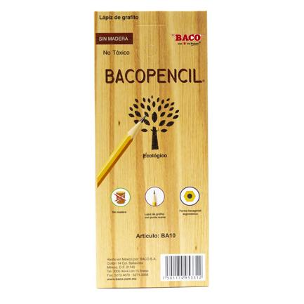 Lápiz Baco Pencil HB/2 Amarillo C/10 Pzas