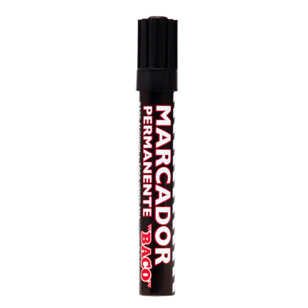 MARCADOR BACO PERMANENTE TUBO ALUMINIO NEGRO C/12