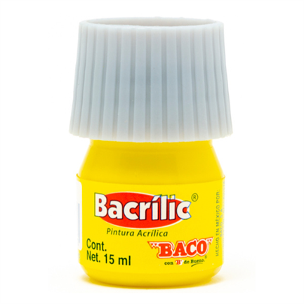 PINTURA BACO ACRÍLICA AMARILLO LIMÓN 15ML C/10