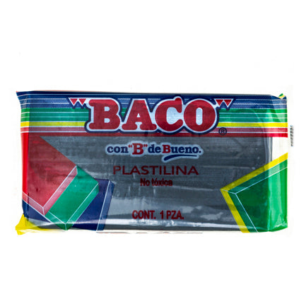 PLASTILINA BACO MARQUETA 180GRS COLOR GRIS OBSCURO