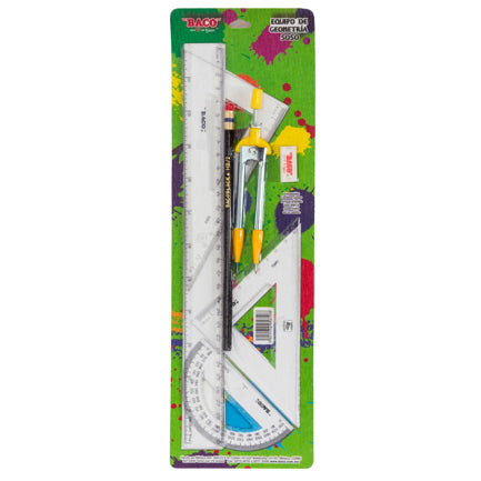 Equipo Geometría BACO ND-5050 Mediano C-106 con Regla de 30 cm