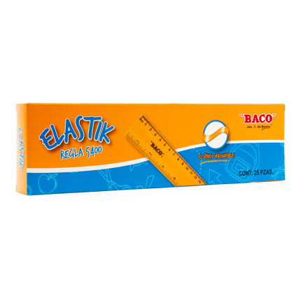 REGLA IRROMPIBLE BACO 30 CMS COLORES CAJA C/25