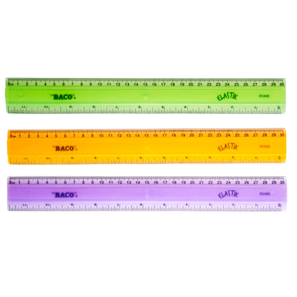 REGLA IRROMPIBLE BACO 30 CMS COLORES CAJA C/25