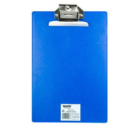 TABLA BACO PLASTICA COLORES CARTA