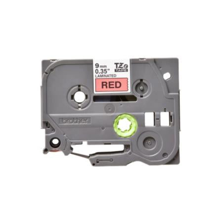 Cinta Brother TZE421 Laminada Estándar Texto Negro Sobre Cinta Roja 9mmx8m