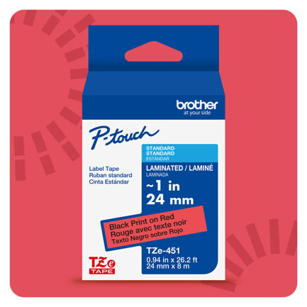P-touch Cinta para etiquetas - 24mm Ancho - Laminada - 1 Solamente
