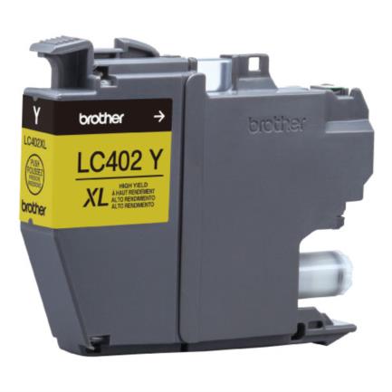 Tinta Brother LC402XL Súper Alto Rendimiento Hasta 1500 Páginas Color Amarillo