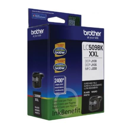 Tinta Brother LC509BK Súper Alto Rendimiento Hasta 2400 Páginas Color Negro