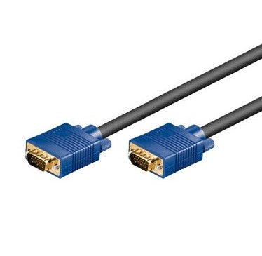 BROBOTIX CABLE DE VIDEO VGA PARA MONITOR HD15 MACHO MACHO DE 1.80 METROS PUNTA AZUL - Cable de Video para Monitor Proyector - 1 Conector HD15 Macho a 1 Conector HD15 Macho