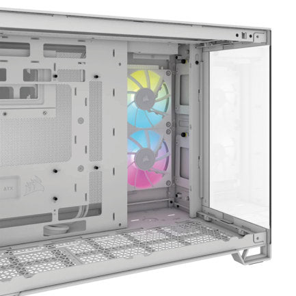 Gabinete Corsair (CC-9011268-WW) Icue Link 2500X RGB Blanco Cristal Templado Torre Mediana Sin Fuente
