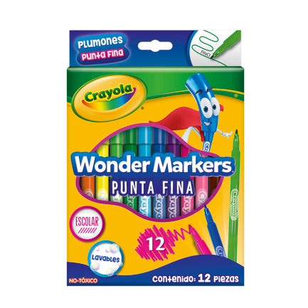 Plumones Crayola Wonder con 12 piezas