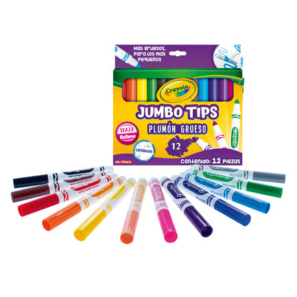 Plumones Crayola JumboTips con 12 piezas