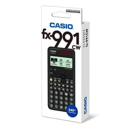 Calculadora Cientifica Casio mas de 540 funciones FX-991CW para preparatoria y universidad negra 4 lineas codigo QR