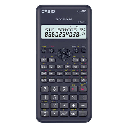 Calculadora Cientifica Casio 240 funciones FX-82MS-2 para primaria y secundaria negro 2 lineas de visualizacion SVPAM