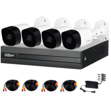 Kit de 4 Canales Dauha 5MP DVR Cooper-I WizSense con IA/H.265+/4 Cámaras B2A51 Metálicas/4Ch+1 IP o Hasta 5 Canales IP