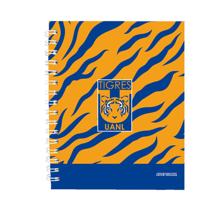 Libreta Dietrix First Class pasta dura doble arillo 80 hojas raya Club Tigres UANL modelo de corazon