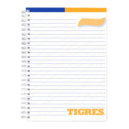 Cuaderno profesional Dietrix First Class Pasta dura doble arillo 80 hojas raya Club Tigres de la UANL modelo Felino