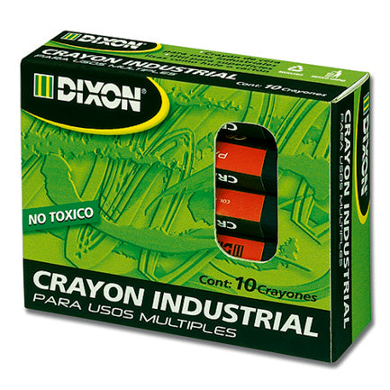 Crayón de Cera Industrial Dixon Verde Caja con 10 Piezas