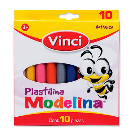 Plastilina Modelina Vinci Caja con 10 Barritas de Colores Surtidos