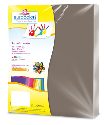 Papel Cortado Eurocolors Carta Gris C/100