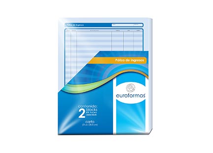 POLIZA INGRESO EUROFORMAS CARTA 50H C/2 BLOCKS