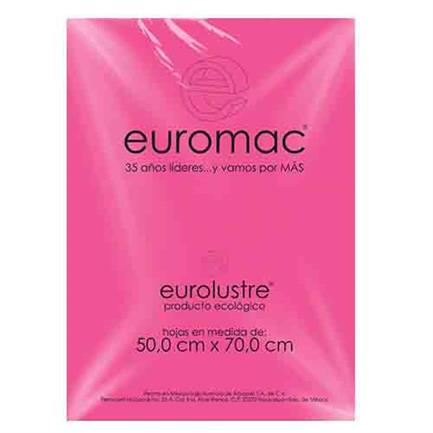 Papel Lustre Euromac 50x70" Rosa Mexicano 24 Hojas