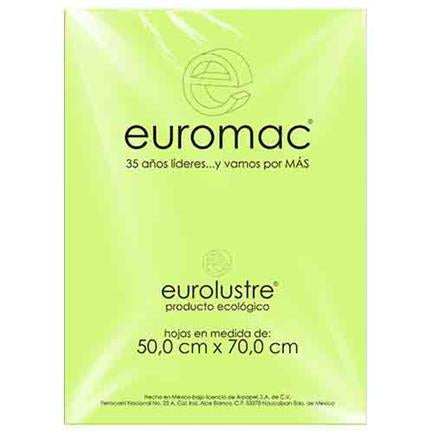 Papel Lustre Euromac 50x70" Verde Nilo 24 Hojas
