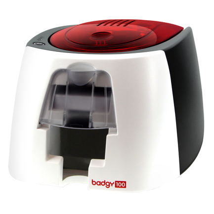 Impresora de credenciales Evolis Badgy 100 incluye 1 Ribbon 1 Paquete de 100 tarjetas de PVC